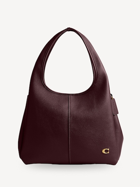 Red Polished Pebble Leather Lana Shoulder Bag (F29776) | £495
