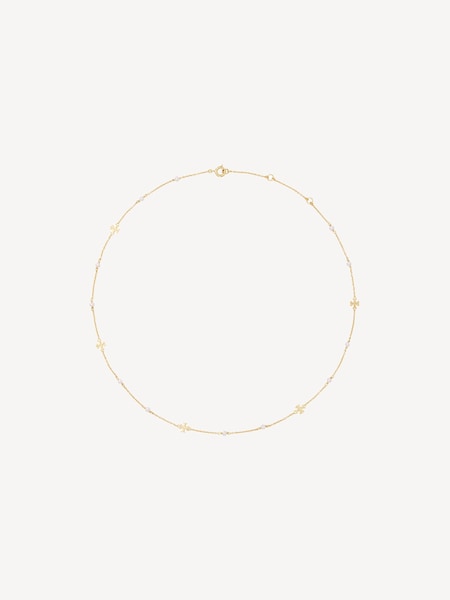 Gold Tone Delicate Kira Pearl Necklace (F29794) | £160