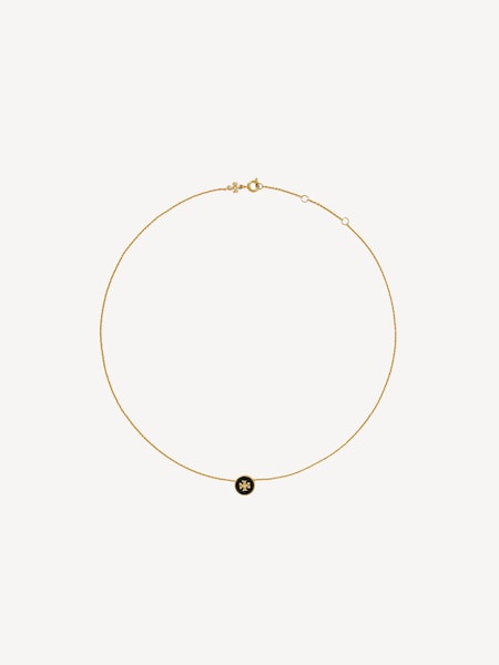 Black Kira Enamel Pendant Necklace (F29804) | £110