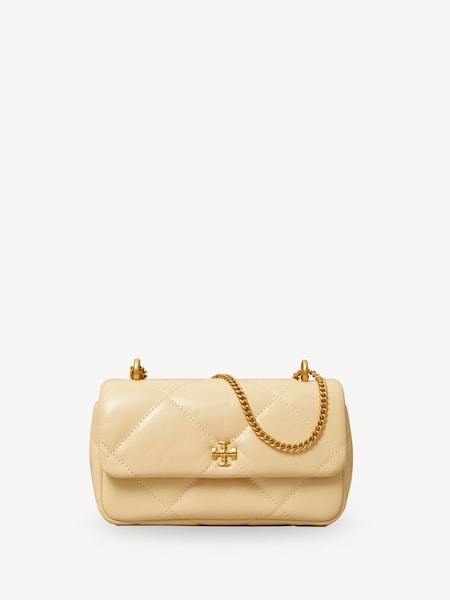 Cream Kira Diamond Quilt Mini Flap Bag (F29930) | £345
