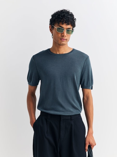 Grey Aulton Knit Short Sleeve T-Shirt (F30125) | £240