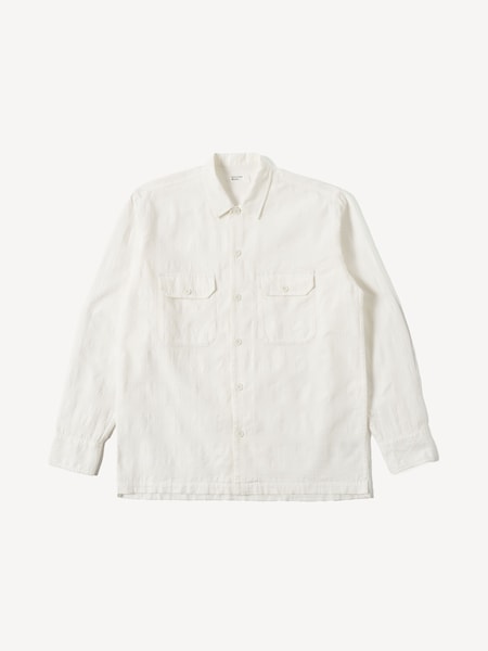 Natural Textured Long Sleeved Utility Shirt (F30157) | £175