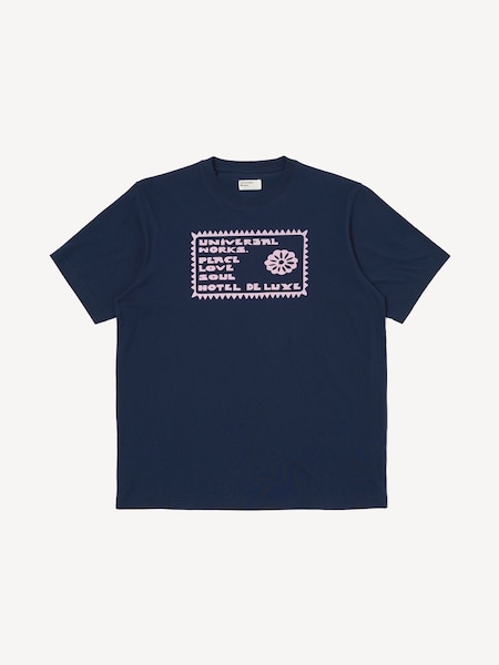Blue Single Jersey Pickup Print T-Shirt (F30160) | £60