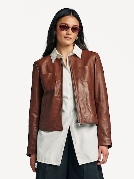 Brown Otto Leather Jacket (F31280) | £565