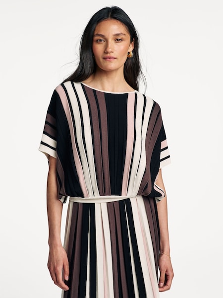 Black Pegola Striped Blouse (F31302) | £210