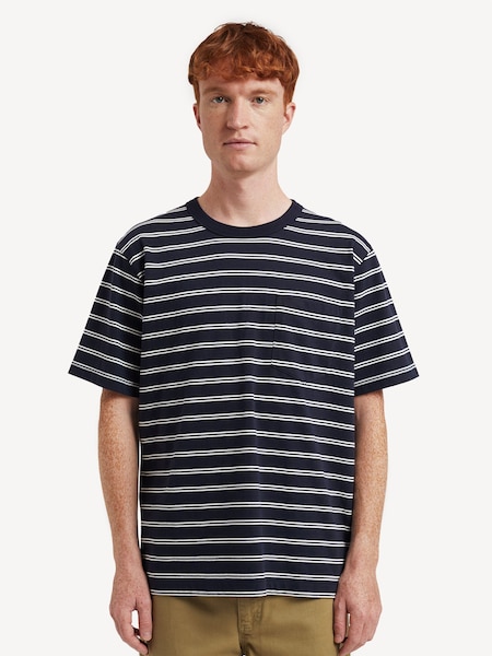 Blue Holger Sailor Stripe Pocket T-Shirt (F34918) | £85