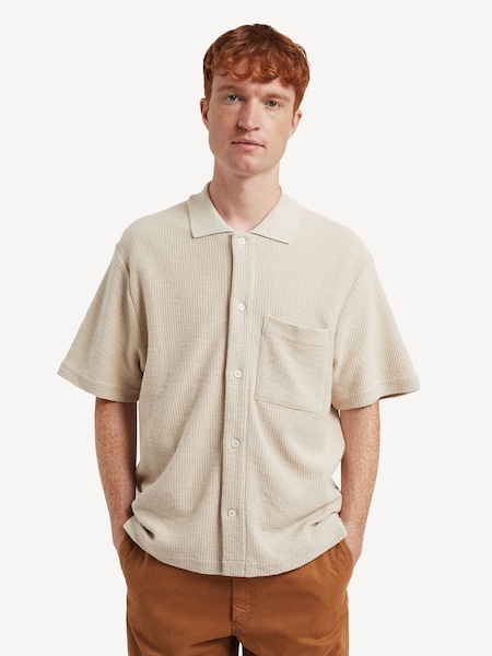 Cream Gustav Crochet Jersey Shirt (F34998) | £130