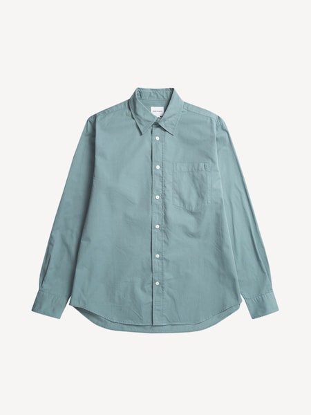 Blue Relaxed Fit Algot Twill Long Sleeve Shirt (F35002) | £160