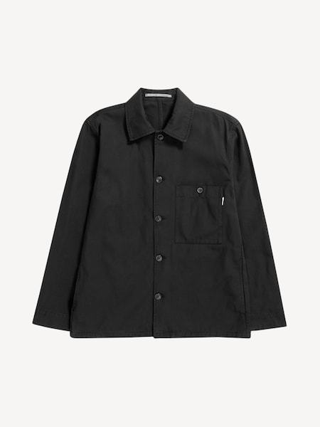 Black Standard Black Twill Overshirt (F35003) | £225