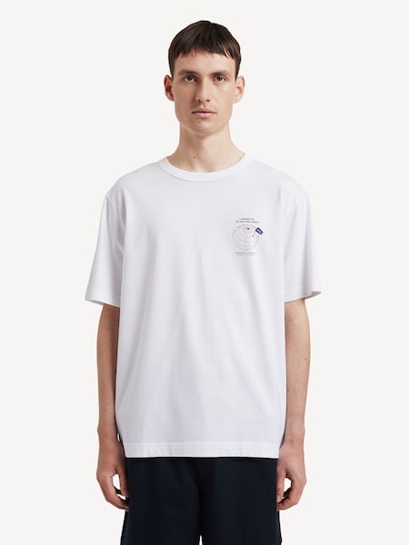 White Holger Globe Print T-Shirt (F35010) | £75