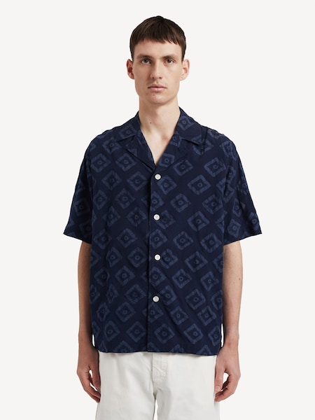 Blue Mads Batik Print Short Sleeve Shirt (F35013) | £160
