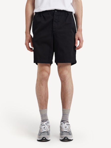 Black Relaxed Fit Ezra Stretch Twill Shorts (F35017) | £130