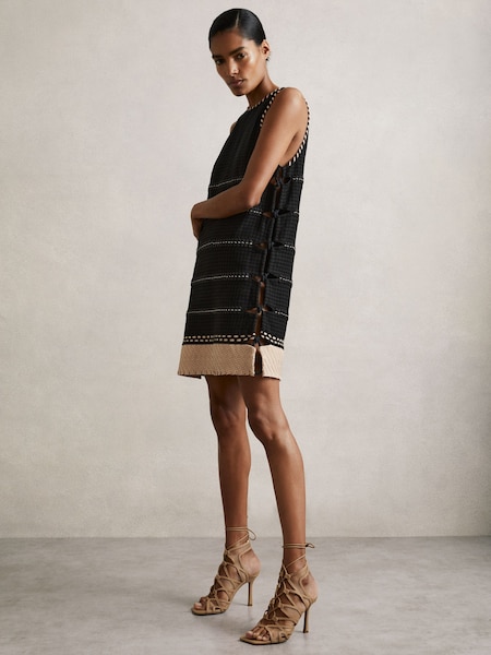 Reiss Black Lawrence Atelier Whipstitch Mini Dress (F37241) | £595