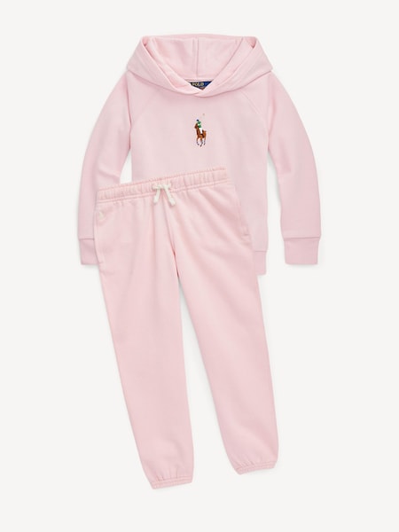 Pink Girls Pony Logo Hoodie and jogger set (F37693) | £79