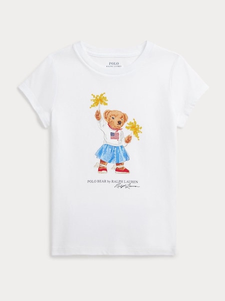 White Polo Bear Graphic Print T-Shirt (F37699) | £55