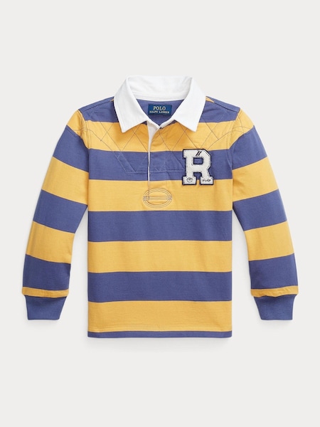 Blue/ yellow Boys Stripe Block Jersey Rugby Shirt (F37718) | £105 - £115