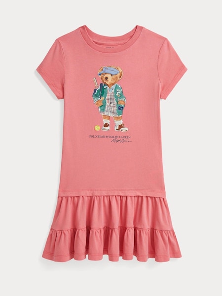 Pink Girls Polo Bear Jersey Dress (F37740) | £89 - £99