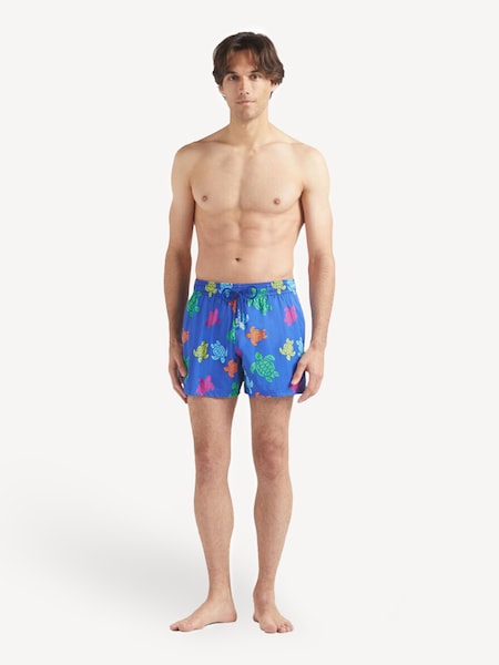 Blue Moorise Multicoloured Turtles Printed Swim Shorts (F38172) | £240
