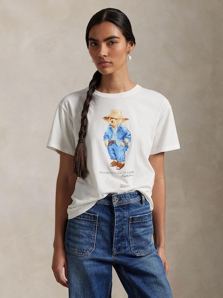 White Polo Bear Cotton Jersey T-Shirt (F43192) | £139