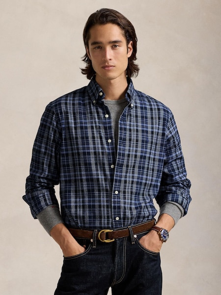 Blue Long Sleeve Sport Shirt (F43429) | £159