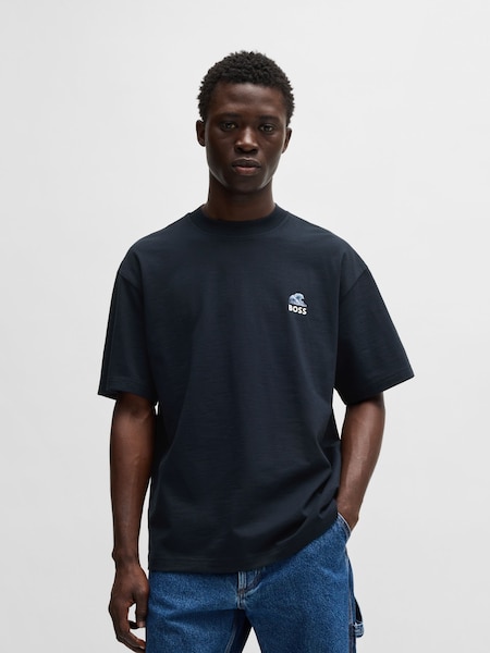 Blue 100% Cotton Relaxed-Fit Logo T-Shirt (F44063) | £69