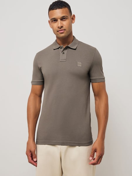 Brown Passenger Slim-Fit Box Logo Polo Shirt (F44099) | £79