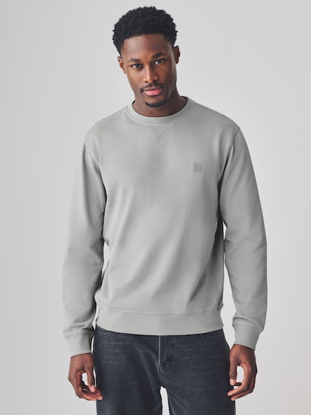 Grey Box Logo Relaxed-Fit 100% Cotton Sweatshirt (F44107) | £99