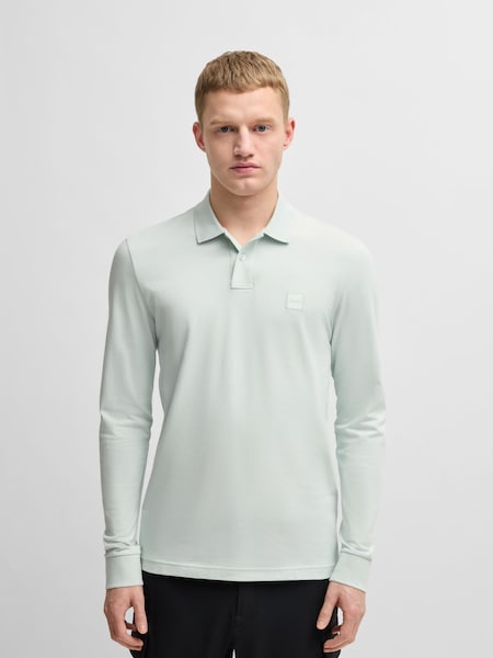 Green Paaserby Long Sleeve Polo Shirt (F44225) | £89