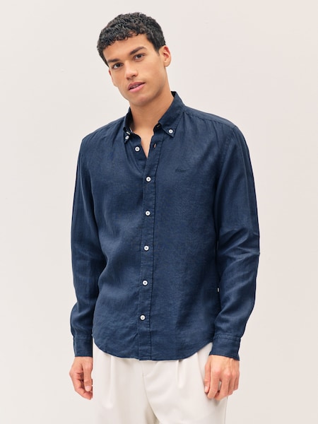 Blue Regular-Fit 100% Linen Shirt (F44269) | £119