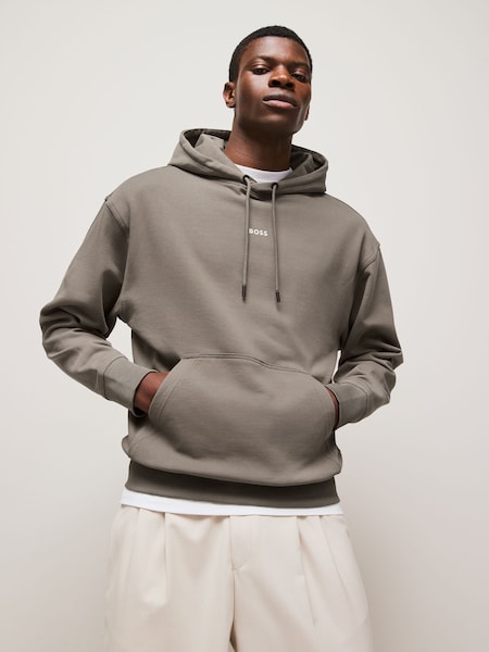 Brown Regular-Fit Logo 100% Cotton Hoodie (F44301) | £139