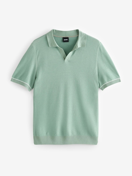 Green Trophy Neck Polo Shirt (F44353) | £159