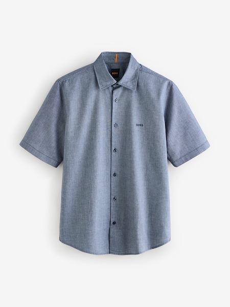 Grey Regular Fit Short Sleeve 100% Cotton Shirt (F44362) | £79