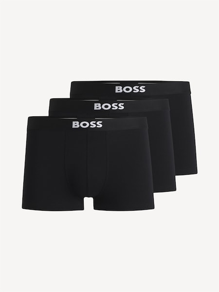 ONE Black Logo Boxer Trunks 3 Pack (F44468) | £45