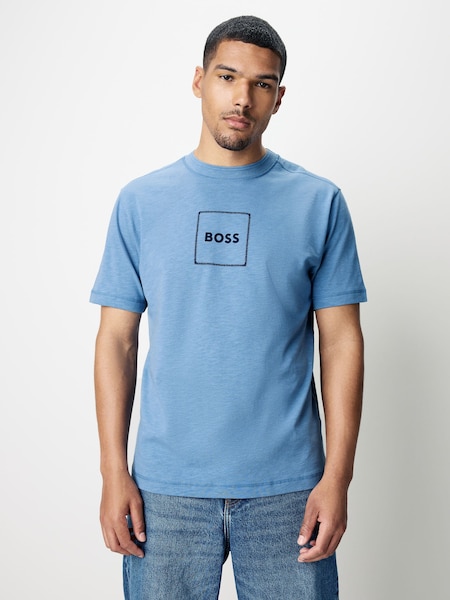 Blue Relaxed Fit Box Logo T-Shirt (F44508) | £79