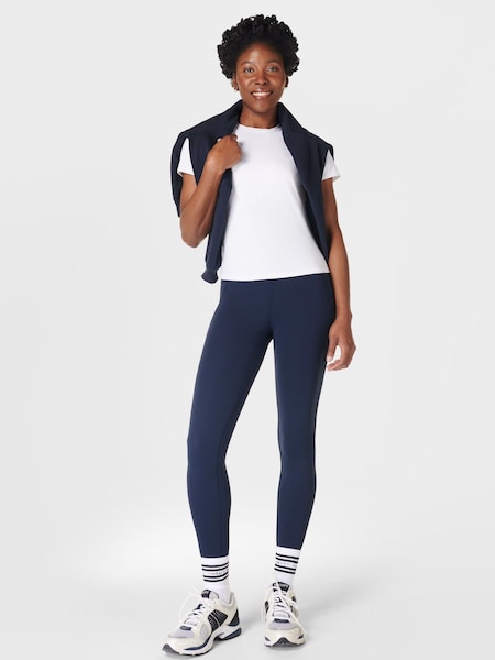 Blue Full Length All Day 7/8 Embossed Leggings (F47567) | £65