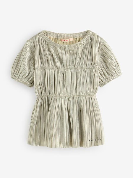 Kids Gold Pleated Top (F50103) | £106