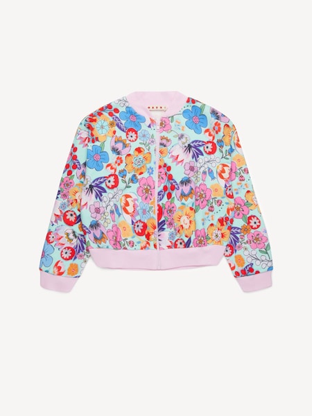 Blue Floral Printed Cropped Sweatshirt (F50105) | £163