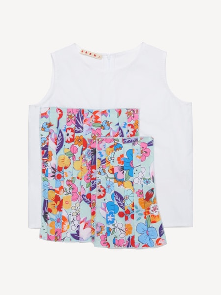 White Floral Printed Sleeveless Top (F50108) | £115