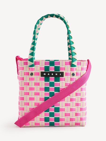 Pink Multicolour Basket Cross-Body Bag With Logo (F50110) | £153