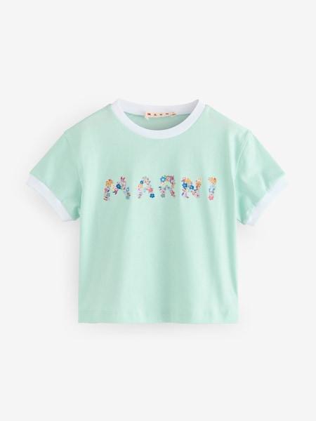 Floral Logo Cropped T-Shirt (F50287) | £86