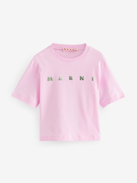 Metalic Logo Cropped T-Shirt (F50292) | £77