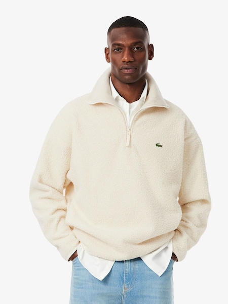 Cream Quarter Zip Fleece Sweatshirt (F50860) | £150