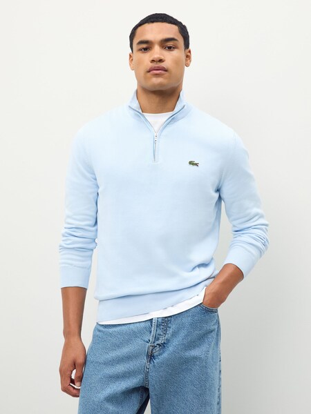 Blue Regular Fit High Zipped Neck Sweater (F51006) | £130