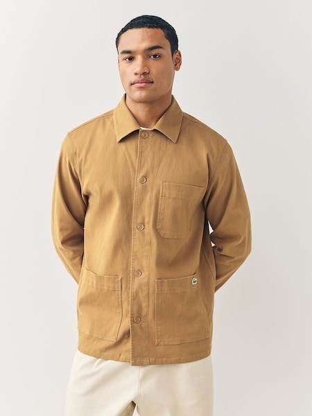 Camel Lacoste Woven Overshirt (F51082) | £160