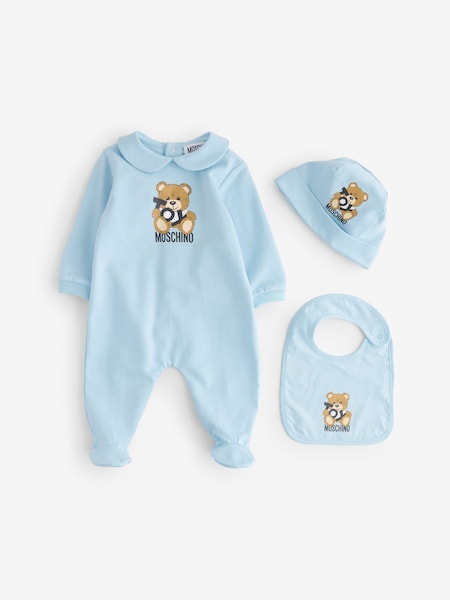 Blue Baby Logo Sleepsuit, Hat & Bib Giftset With Giftbox (F56881) | £179