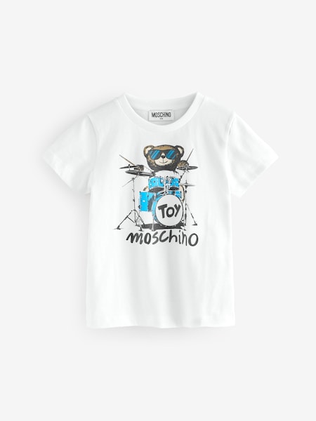 White Short Sleeve Graphic Print Logo T-Shirt (F56891) | £76 - £85
