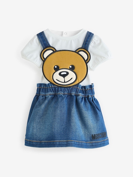 Cream Logo T-Shirt and Pinafore Dress Set (F56892) | £179