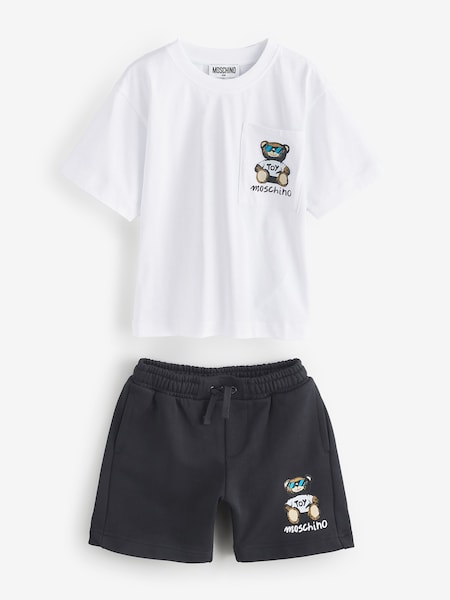 White Logo T-Shirt and Shorts Set (F56898) | £155 - £168