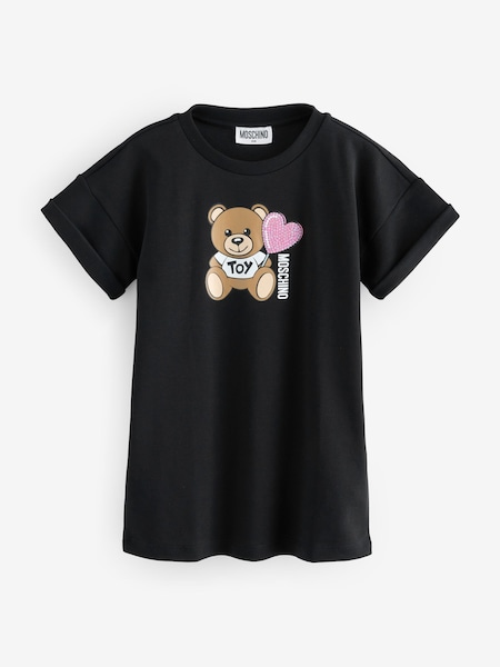 Black Logo T-Shirt Dress With Love Heart Graphic Print (F56901) | £104 - £114