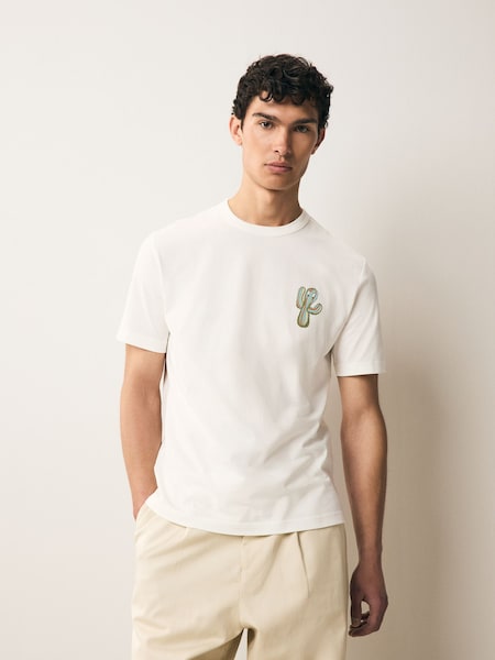 Regular Fit Graphic White T-Shirt (F57336) | £70